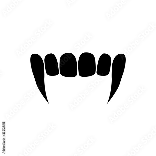 Vampire fangs icon, logo on white background