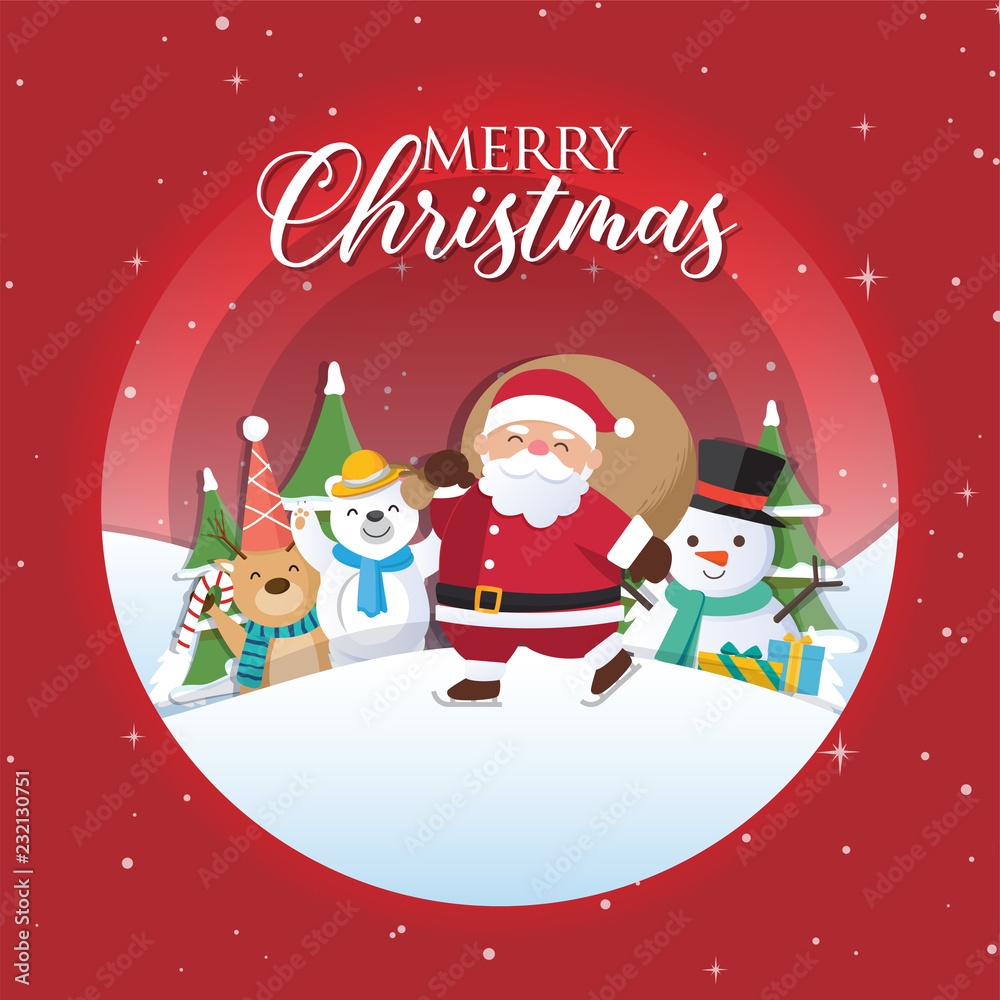 merry christmas card with santa claus merry christmas card with santa claus