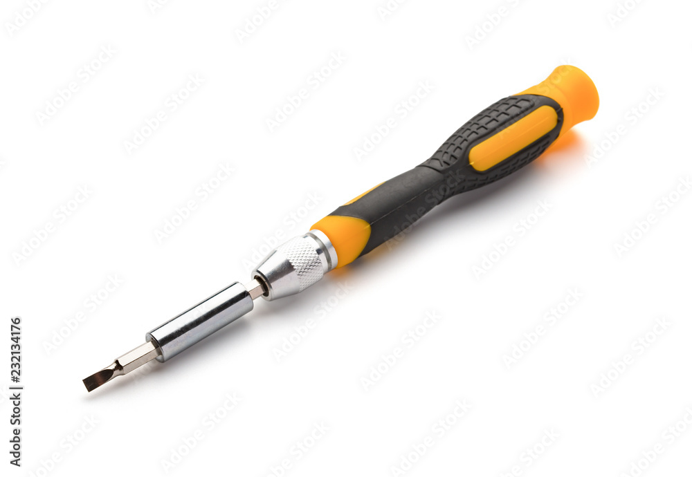 slotted screw driver on white background with clipping path slotted screw driver on white background with clipping path