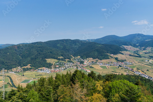 Germany, Above black forest village Fischerbach in kinzig valley © Simon