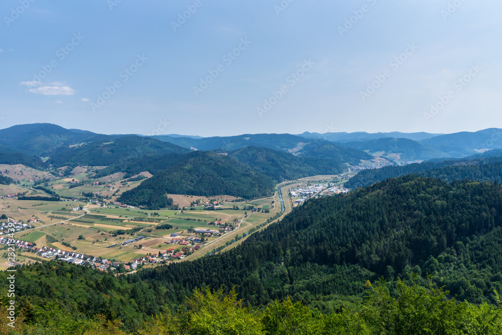 Germany, Above black forest village Hausach in kinzig valley