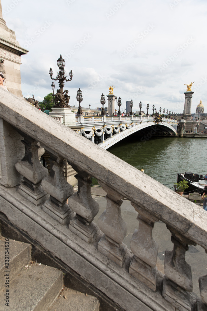 Bridge Alexandre III over Seine river in Paris
