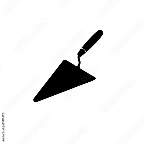 Trowel tool simple icon, logo on white background