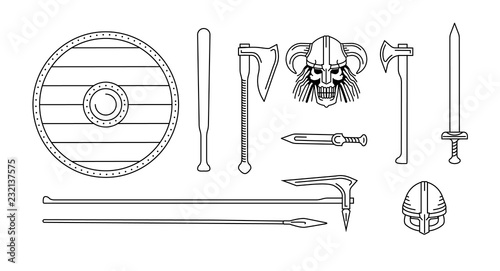 Viking Weapon outlines icons