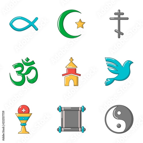 Tableau sur toile Theism icons set