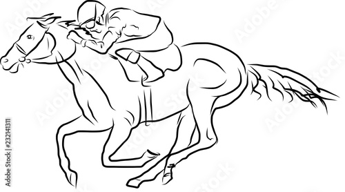 horse jumping obstacles during equestrian