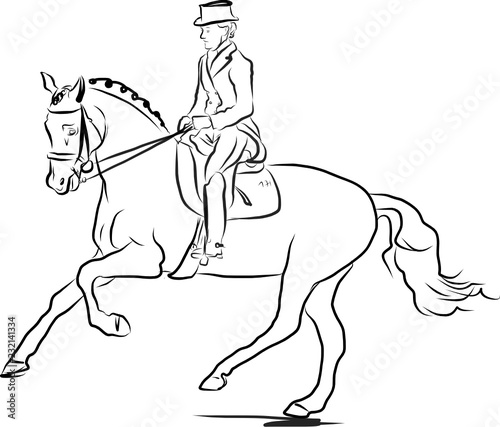horse jumping obstacles during equestrian