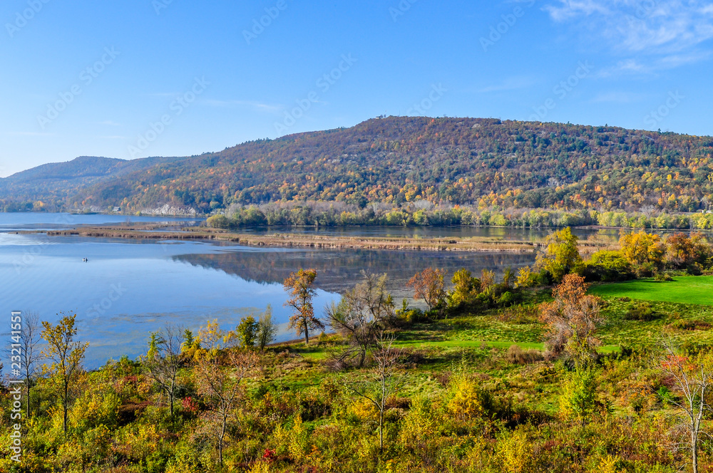 Lake George Reflecting the Autumn Colors of Ticonderoga in Upstate New York
