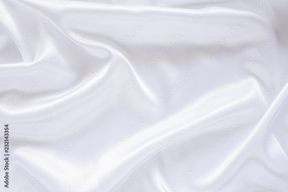 White cloth background abstract with soft waves.