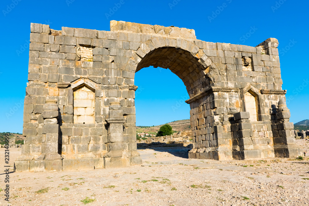Roman Ancient city of Volubilis, Meknes, Unesco World Heritage Site in Morocco
