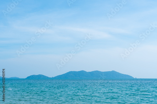 Landscape of sea and mountain.