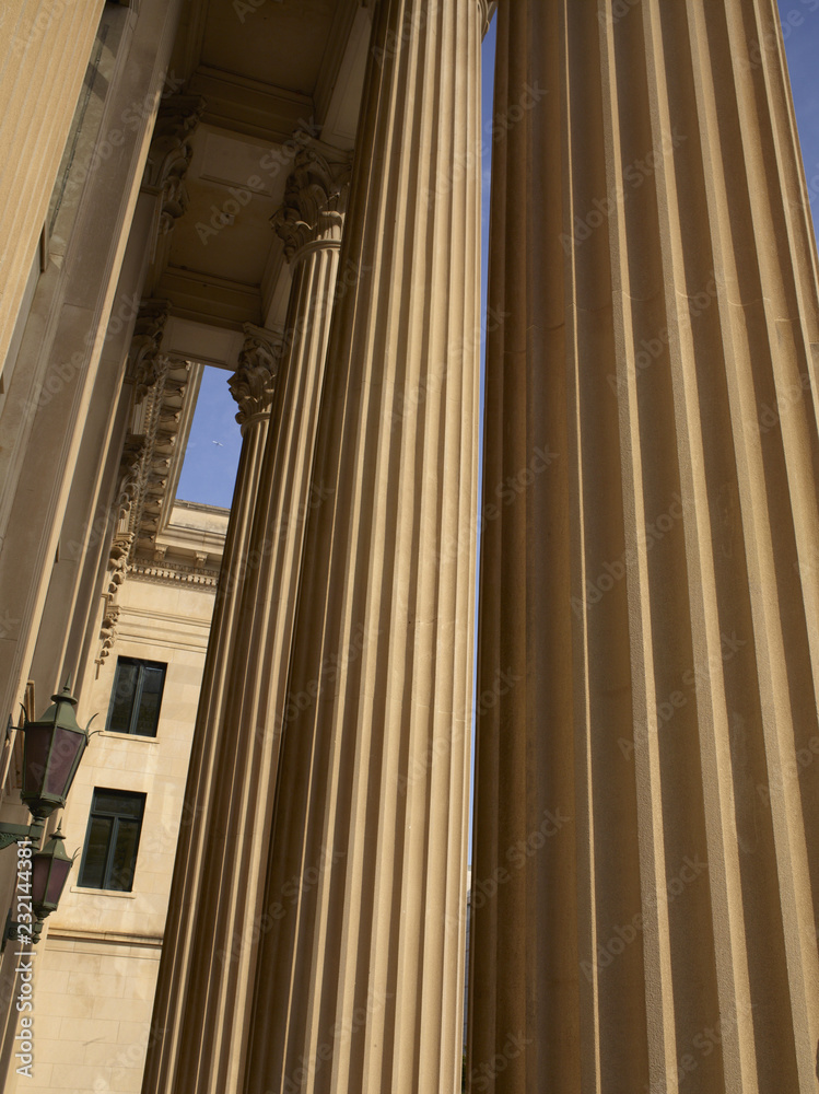 Courthouse pillars and light fixture Courthouse pillars and light fixture