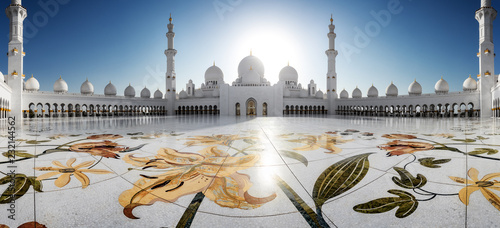 Sheikh Zayed Grand Mosque in Abu-Dhabi in the day photo