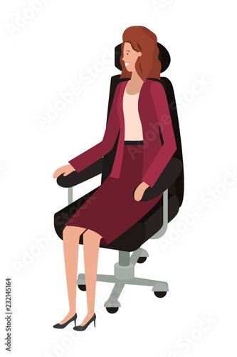 businesswoman sitting in office chair avatar character