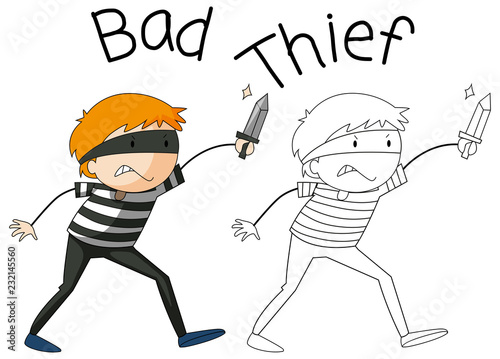 Doodle bad thief character