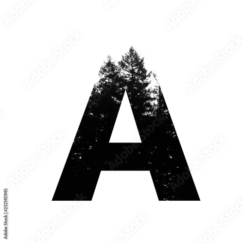 Canvastavla Letter A hipster wilderness font lettering. Outdoor adventure.