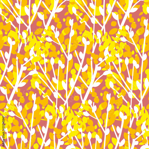 Colorful abstract autumn leaves seamless pattern