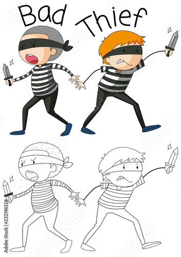 Doodle bad thief character
