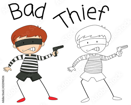 Doodle bad thief character