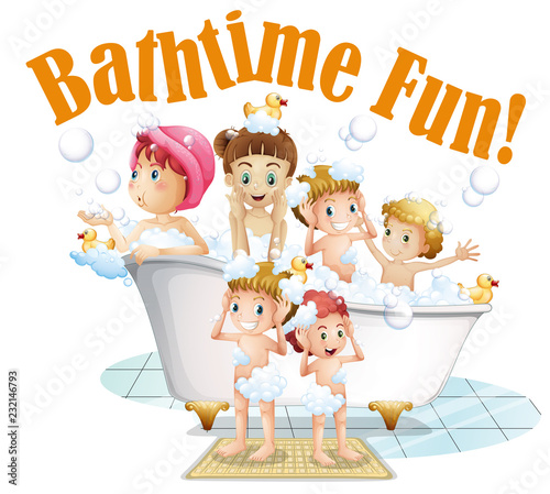 People taking a bath
