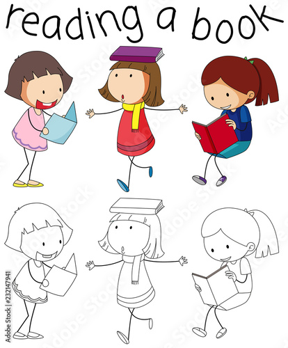 Girl and book character