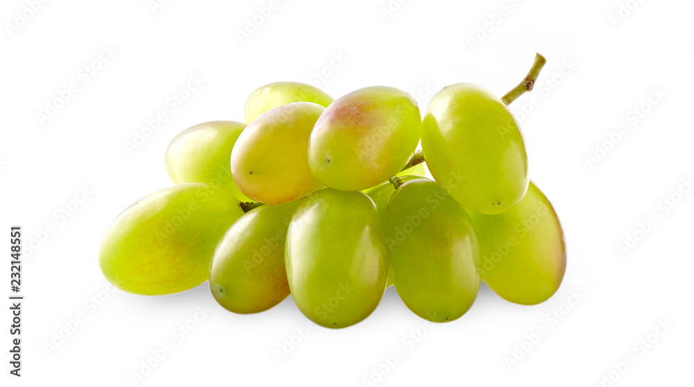 Green grape bunch isolated on white background Green grape bunch isolated on white background
