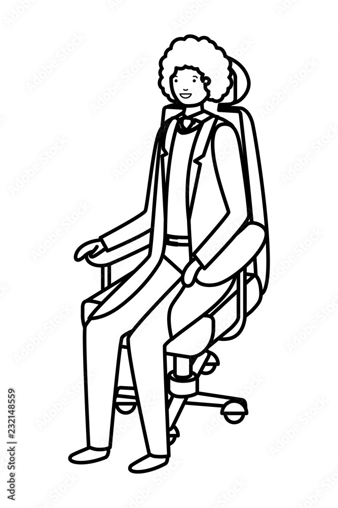 businessman sitting in office chair avatar character businessman sitting in office chair avatar character