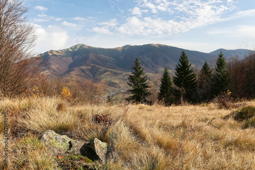 Fototapeta Naklejka Na Ścianę i Meble -  Mountain landscape Autumn. Mountain with Glade