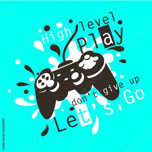 joypad gaming illustration vector t shirt printing, poster, banner, abstract design