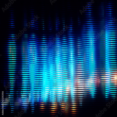 Striped glitter background with glitch effect