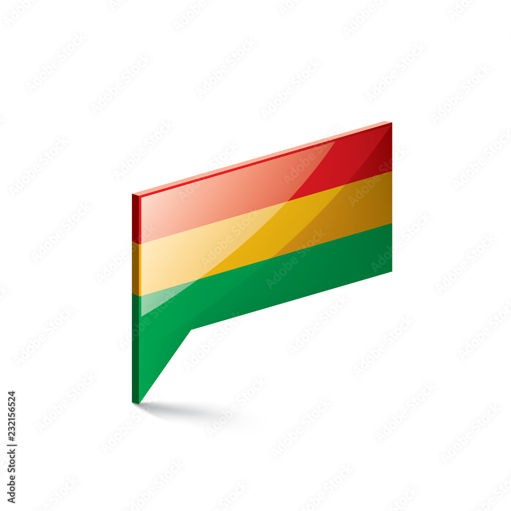 Obraz premium Bolivia flag, vector illustration on a white background.