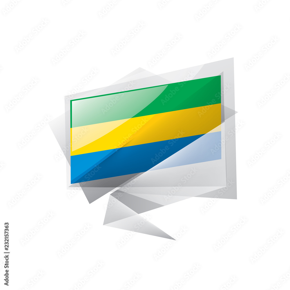 Fototapeta premium Gabon flag, vector illustration on a white background.