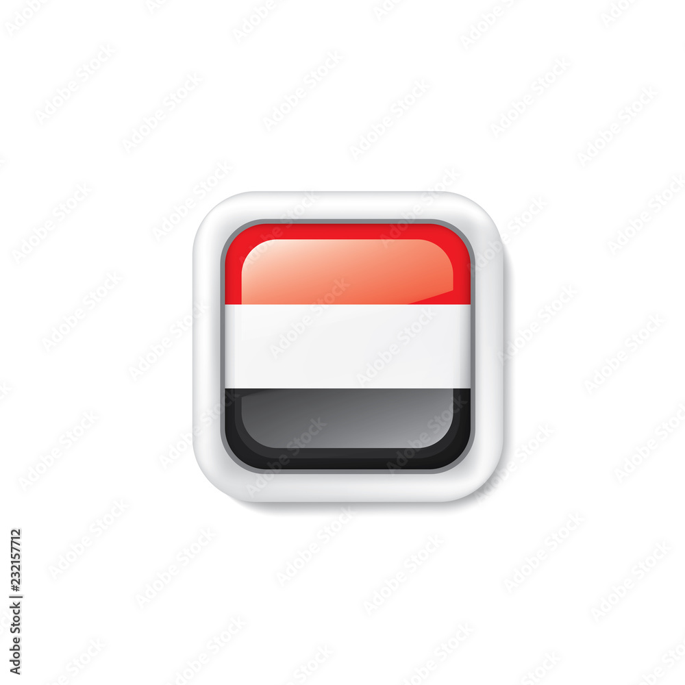 Yemeni flag, vector illustration on a white background. Yemeni flag, vector illustration on a white background.