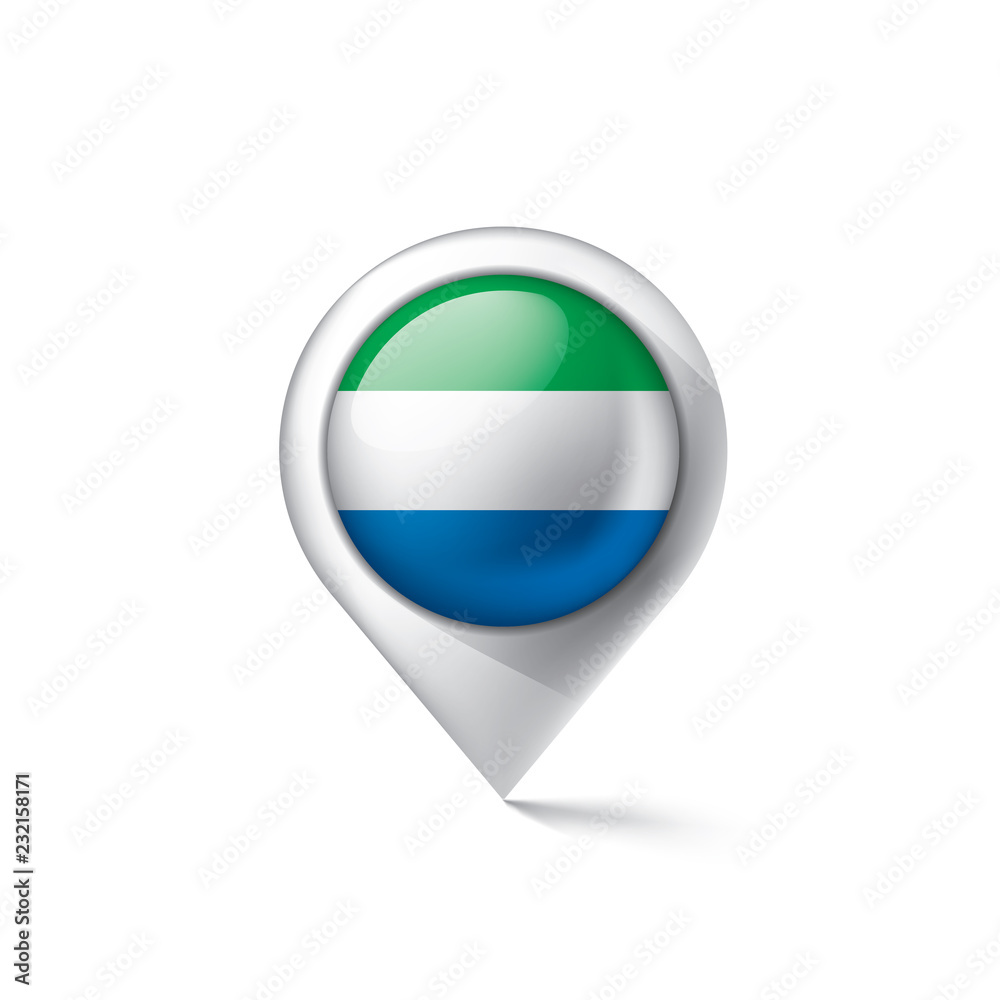 Sierra Leone flag, vector illustration on a white background. Sierra Leone flag, vector illustration on a white background.
