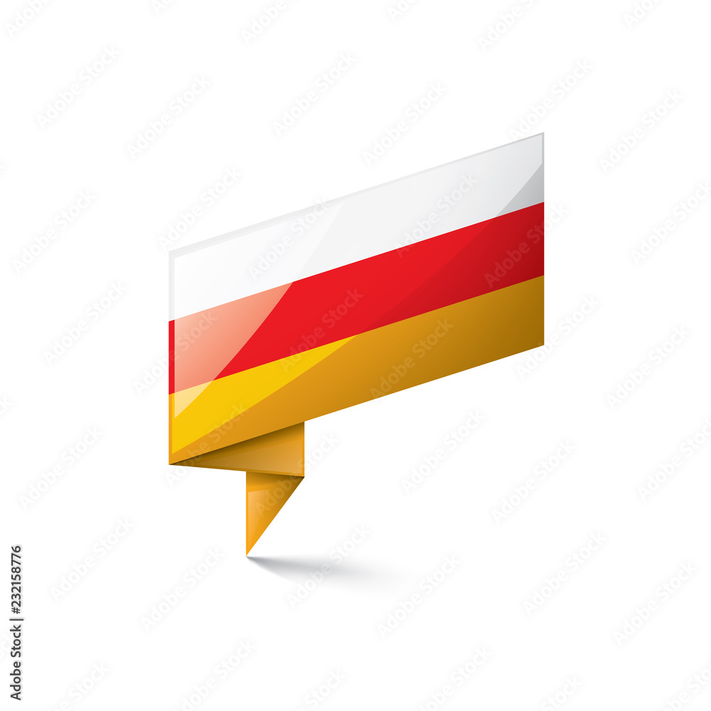 South Ossetia flag, vector illustration on a white background. South Ossetia flag, vector illustration on a white background.