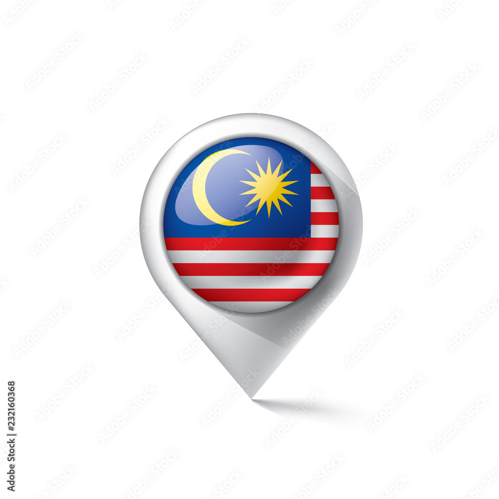 Obraz premium Malaysia flag, vector illustration on a white background.