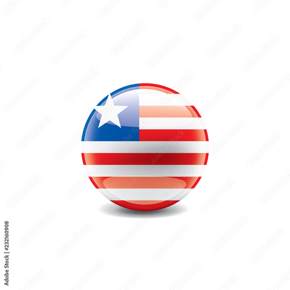 Liberia flag, vector illustration on a white background. Liberia flag, vector illustration on a white background.