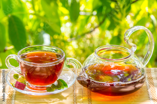 Tea time - Relax With Hot Tea In Zen Garden