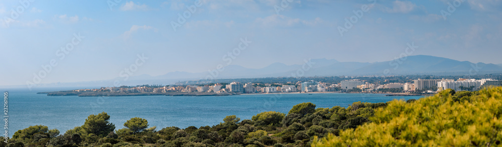 Panorama shot of S'Illot, Mallorca, Mojorca, Spain