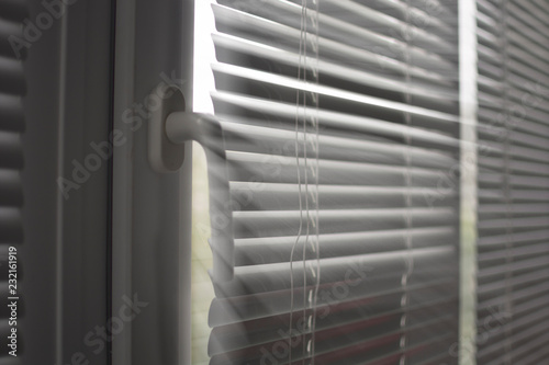 plastic window with blinds
