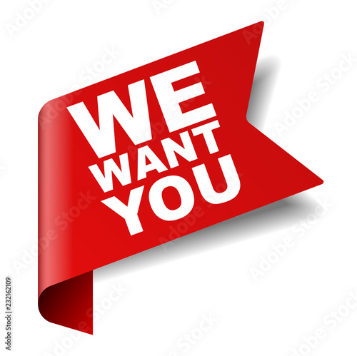 red vector banner we want you