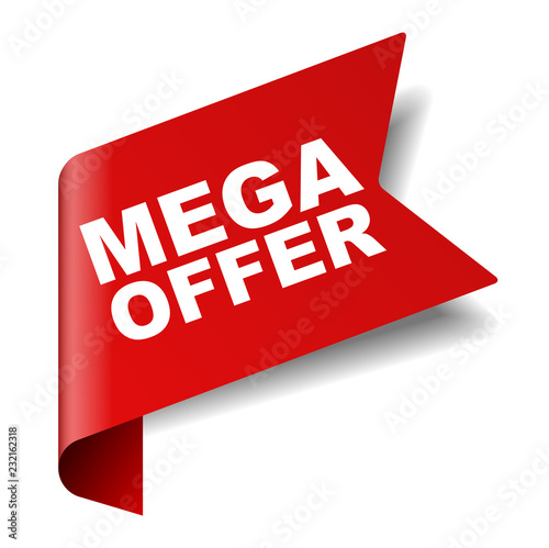 red vector banner mega offer