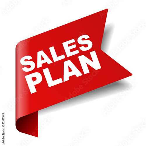 red vector banner sales plan