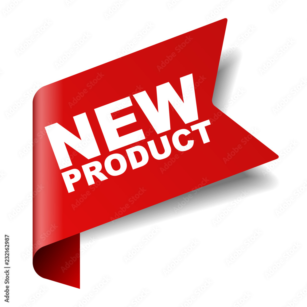 Poster, Print red vector banner new product, 40x40 cm
