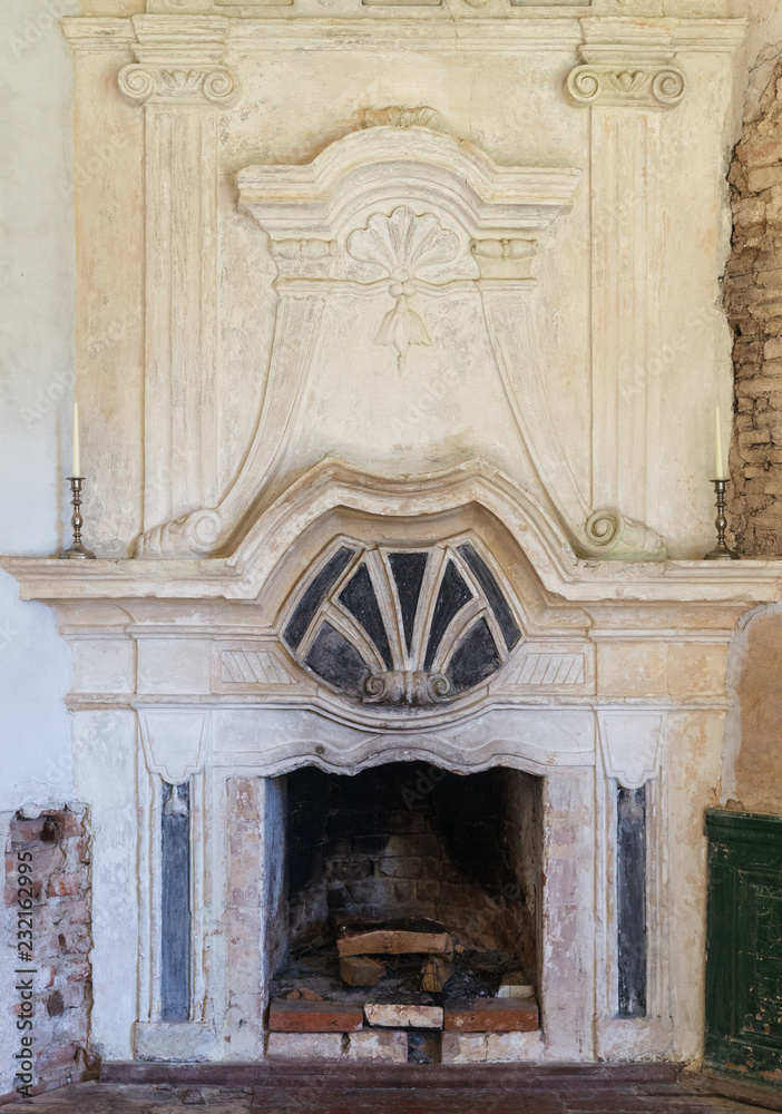 Ruined castles fireplace.