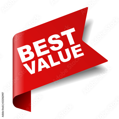 red vector banner best value
