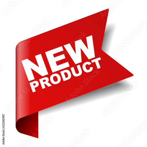 red vector banner new product photo