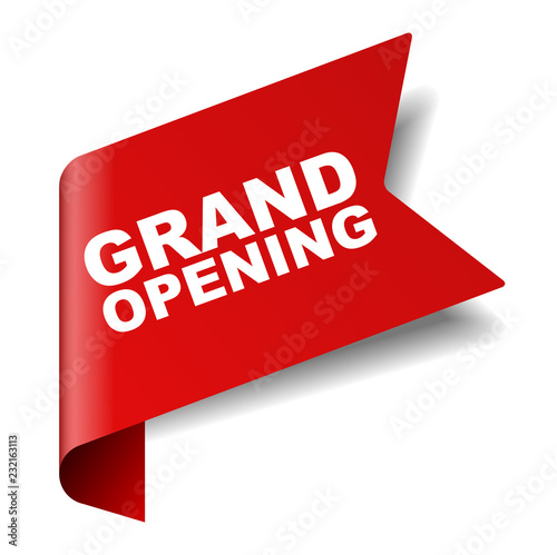 red vector banner grand opening