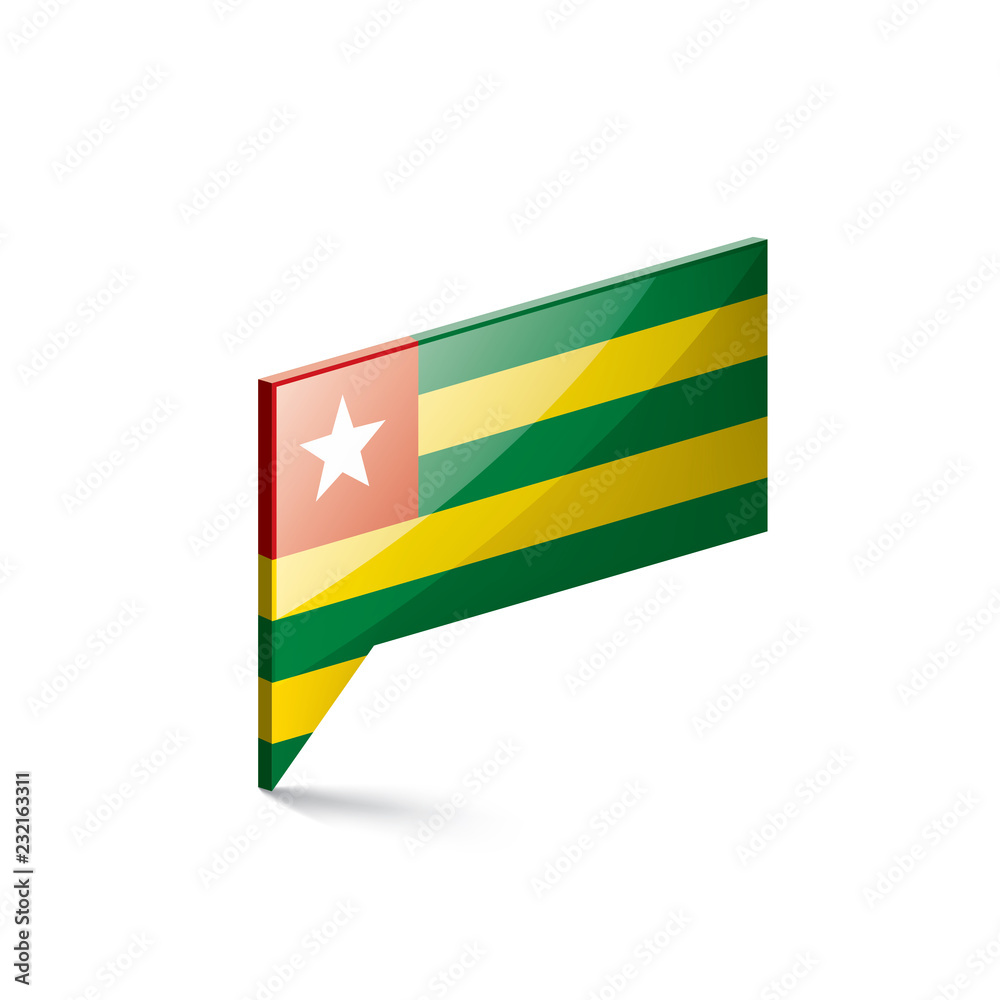 Fototapeta premium togo flag, vector illustration on a white background.