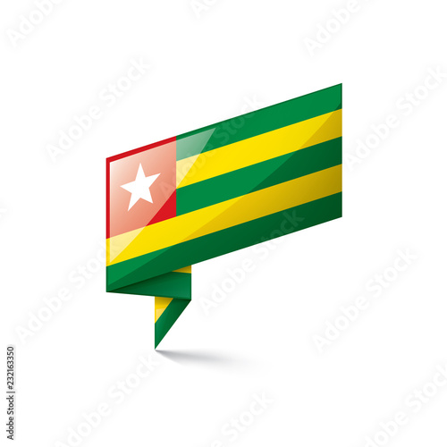 togo flag, vector illustration on a white background.